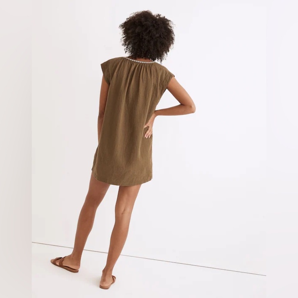 NWOT Madewell Embroidered Lightestspun Cover-Up Tunic - Orange - Medium - Picture 10 of 11